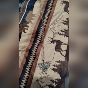 Silver Necklace with Turquoise Accents